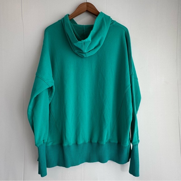 Bucket List womens teal pullover sweatshirt Washed French Terry Oversized Hoodie - Picture 7 of 7